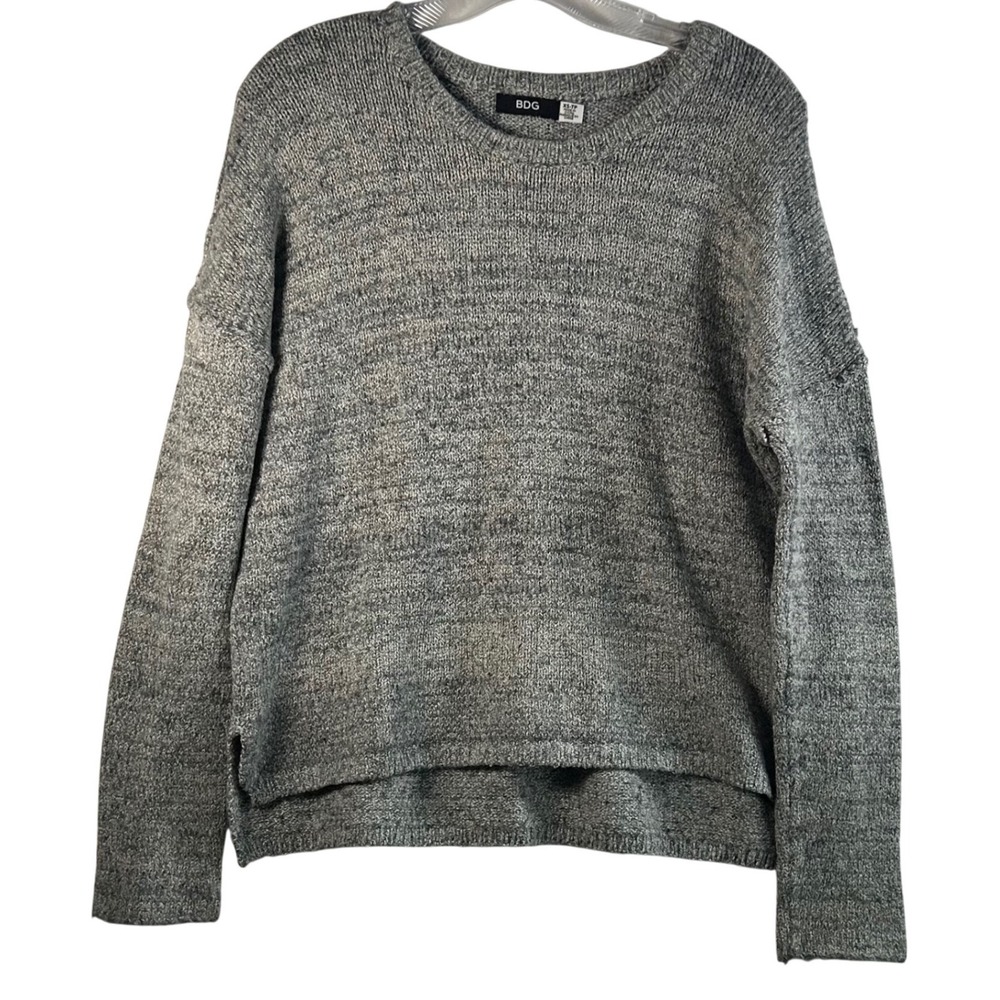 BDG Gray Speckled Knit Sweater Long Sleeve Crew Neck Casual Top XS‎